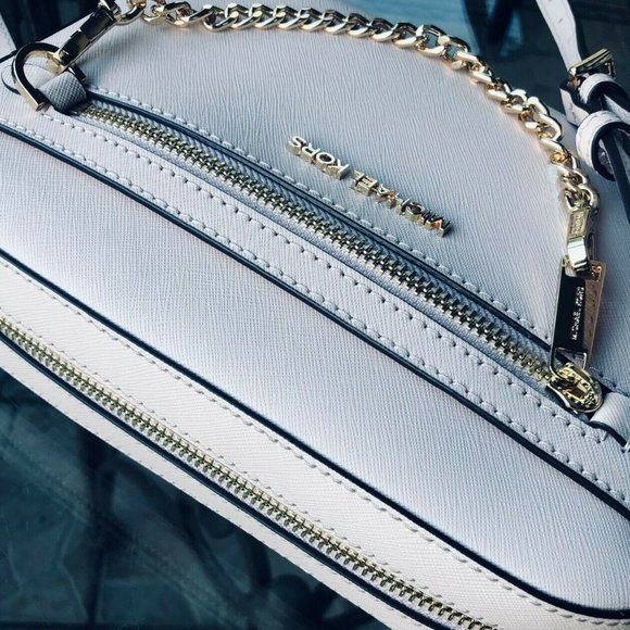 NWT Michael Kors Leather Crossbody Shoulder Bag Pale Blush Cream Chalk MINT - Picture 10 of 11